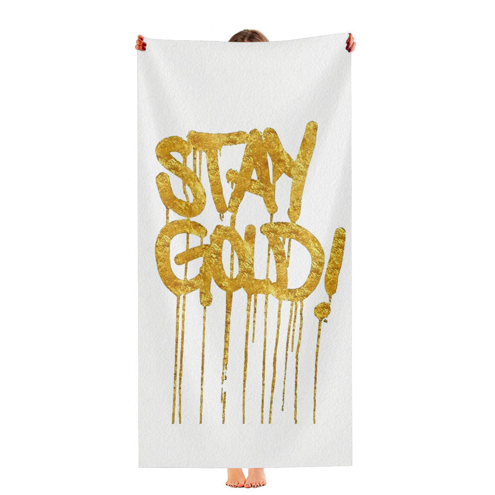 Stay Gold Dorado Glitter Pattern Ultra-Soft Luxury Bathroom Towels