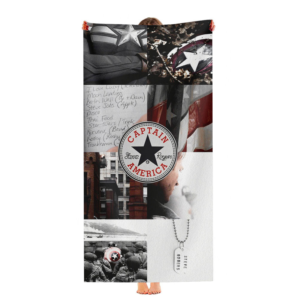 Steve Rogers Captain America X Converse Ultra-Soft Luxury Bathroom Towels