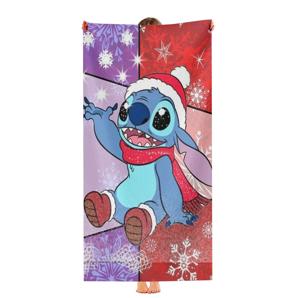 Stitch Red Christmas Ultra-Soft Luxury Bathroom Towels