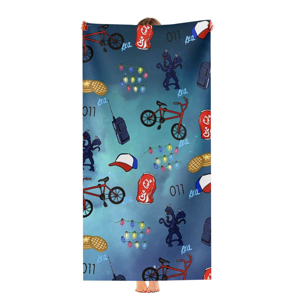 Stranger Things Pattern Icon Ultra-Soft Luxury Bathroom Towels