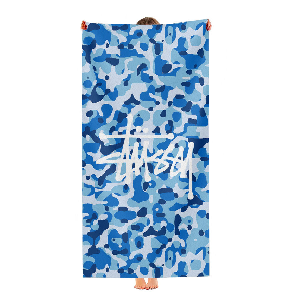 Stussy Bape Camouflage Blue Ultra-Soft Luxury Bathroom Towels
