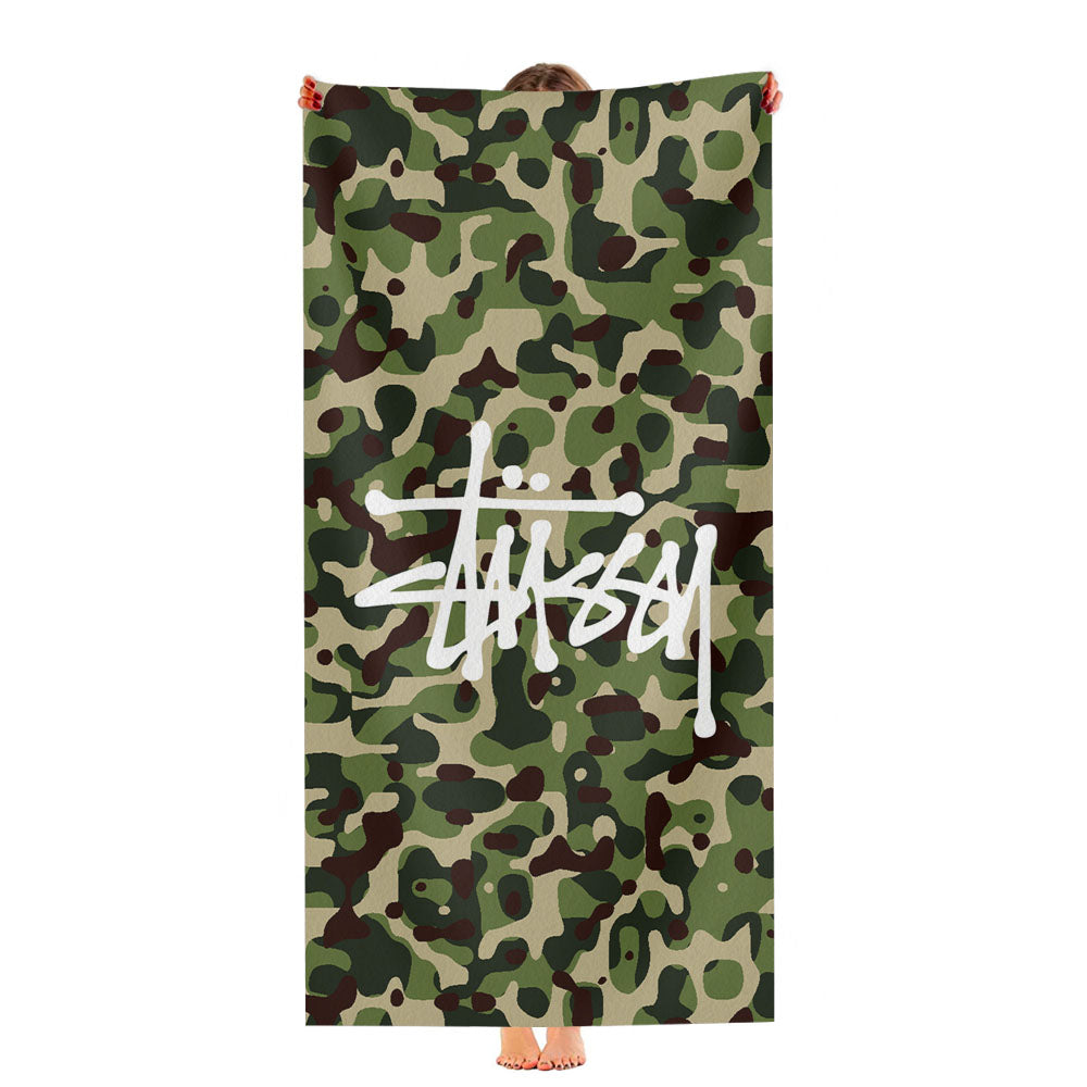 Stussy Bape Camouflage Green Ultra-Soft Luxury Bathroom Towels