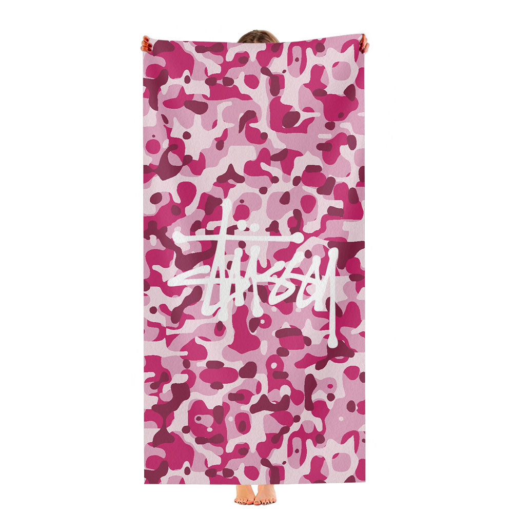 Stussy Bape Camouflage Pink Ultra-Soft Luxury Bathroom Towels