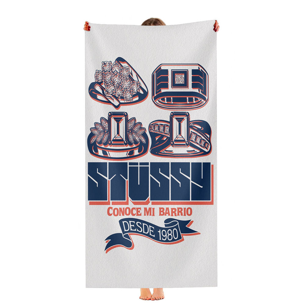 Stussy Conoce Mi Barrio Ultra-Soft Luxury Bathroom Towels