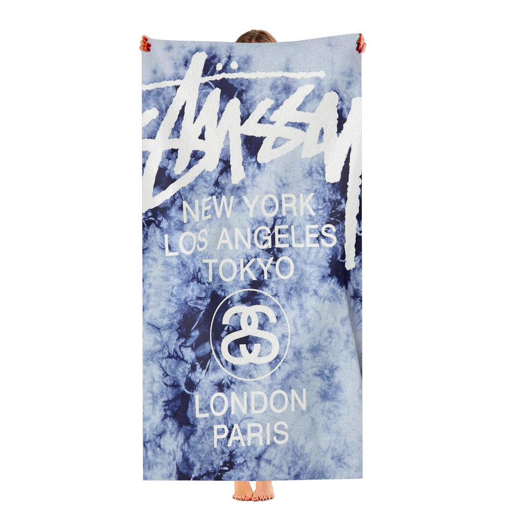 Stussy World Tour Baseball Ultra-Soft Luxury Bathroom Towels