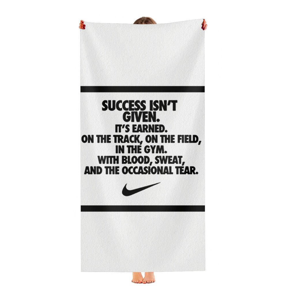 Success Isnt Given Nike Ultra-Soft Luxury Bathroom Towels