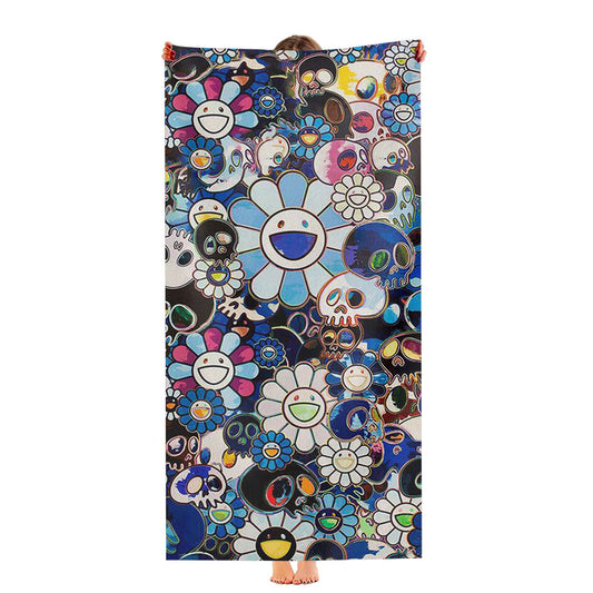 Takashi Murakami Skull Ultra-Soft Luxury Bathroom Towels