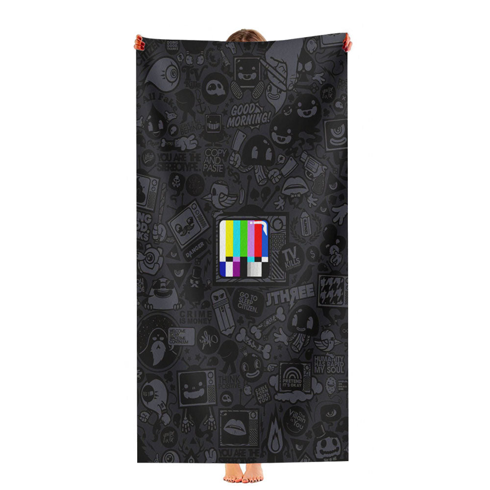 Test Pattern Logo Quotes Ultra-Soft Luxury Bathroom Towels