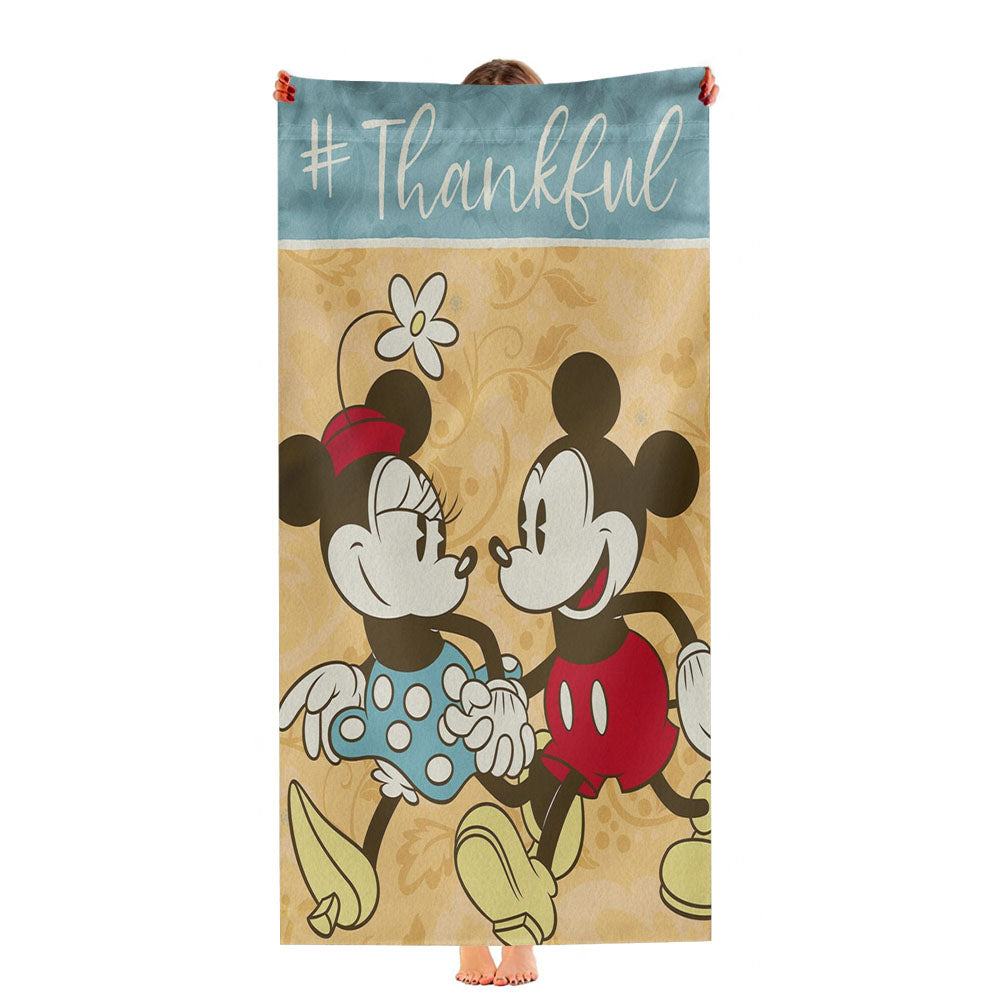 Thanksgiving Mickey & Minnie Autumn Ultra-Soft Luxury Bathroom Towels
