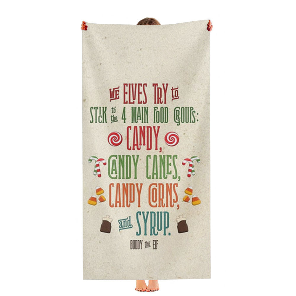 The Four Main Food Groups - Elf Ultra-Soft Luxury Bathroom Towels
