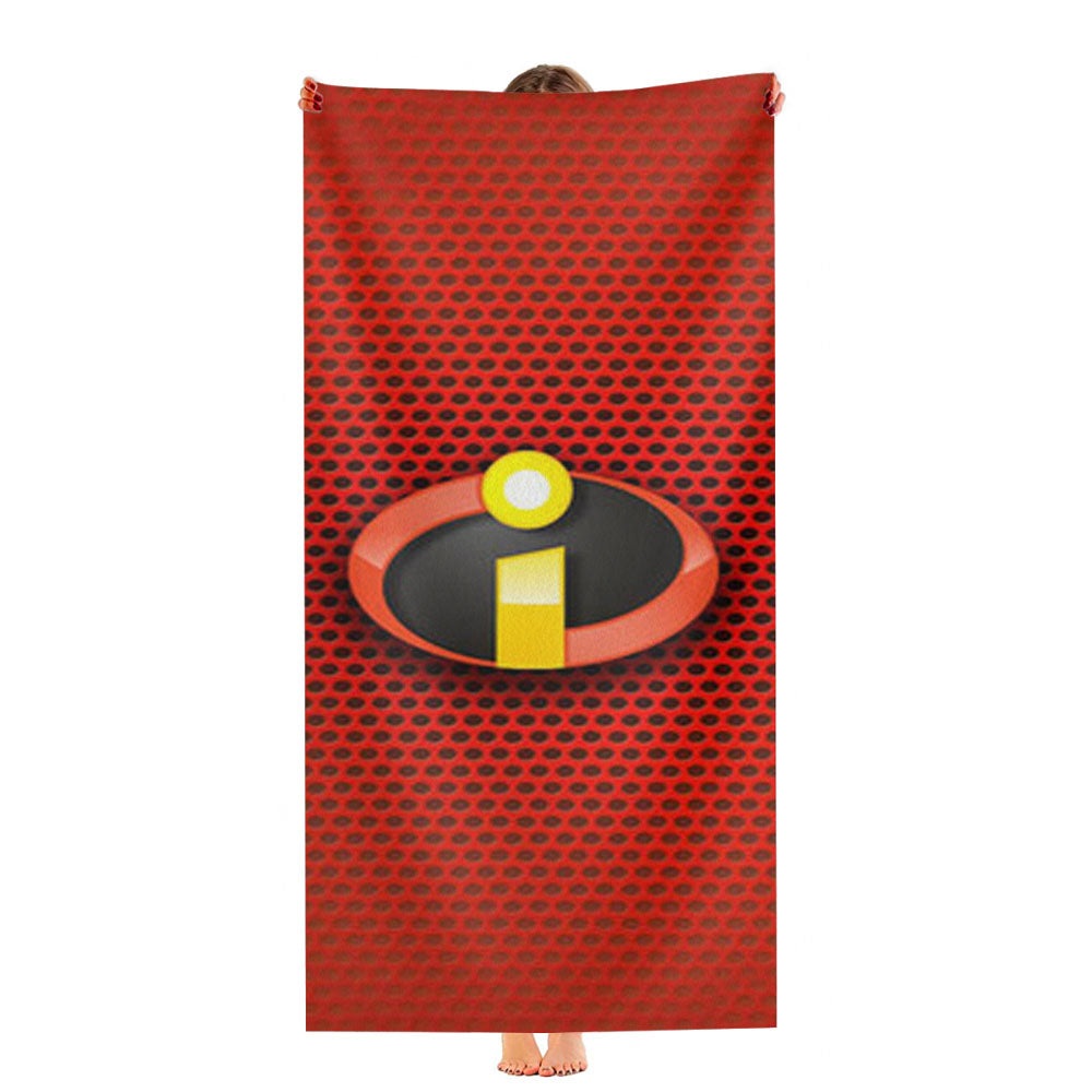 The Incredibles 2 Logo Red Carbon Ultra-Soft Luxury Bathroom Towels