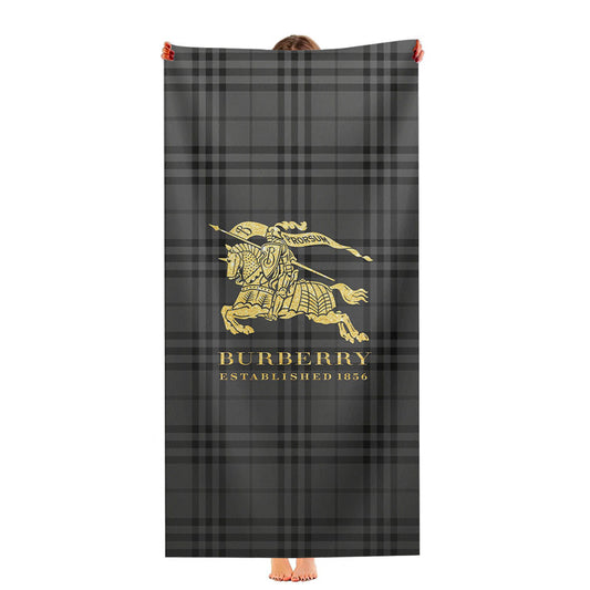 The Pattern Of Burberry Gold Logo Ultra-Soft Luxury Bathroom Towels