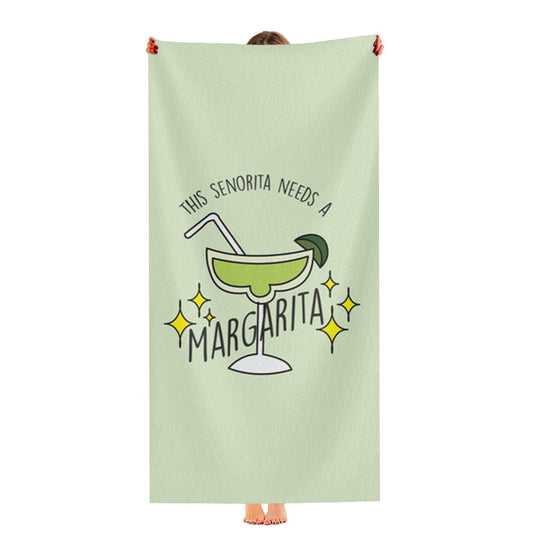 This Senorita Needs A Margarita - Funny Quotes Ultra-Soft Luxury Bathroom Towels