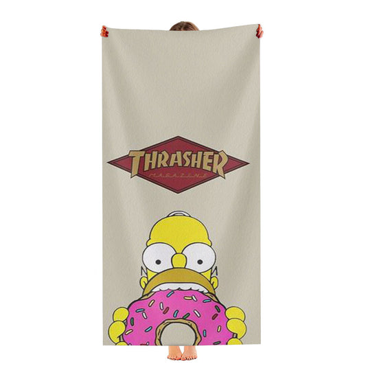 Thrasher Homer Simpson Donut Ultra-Soft Luxury Bathroom Towels