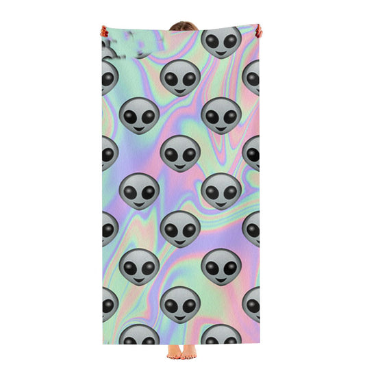 Tie Dye Alien Emoji Ultra-Soft Luxury Bathroom Towels