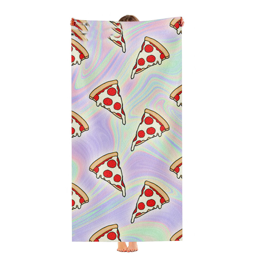 Tie Dye Pizza Slices Ultra-Soft Luxury Bathroom Towels