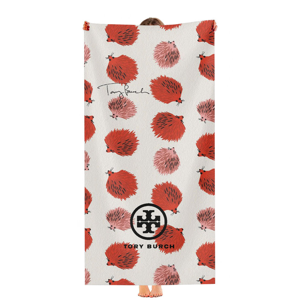 Tory Burch Hedgehog Pattern Ultra-Soft Luxury Bathroom Towels