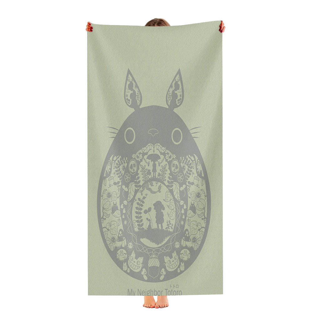 Totoro Pattern Arts Ultra-Soft Luxury Bathroom Towels
