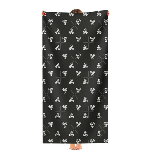 Triskelion Motif Geometric Pattern Ultra-Soft Luxury Bathroom Towels