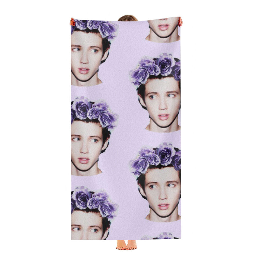Troye Sivan Pattern Head Flowers Ultra-Soft Luxury Bathroom Towels