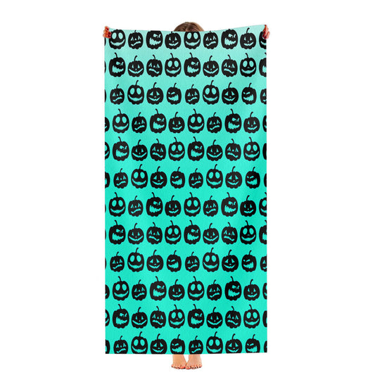Turquoise Pumpkins Pattern Silhouette Collections Ultra-Soft Luxury Bathroom Towels