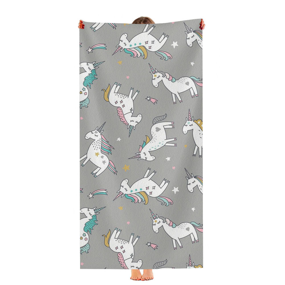 Unicorn Pattern Magic Sweat Ultra-Soft Luxury Bathroom Towels