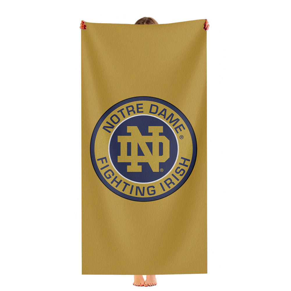 University Of Notre Dame Fighting Irish Logo Roundel Area Ultra-Soft Luxury Bathroom Towels