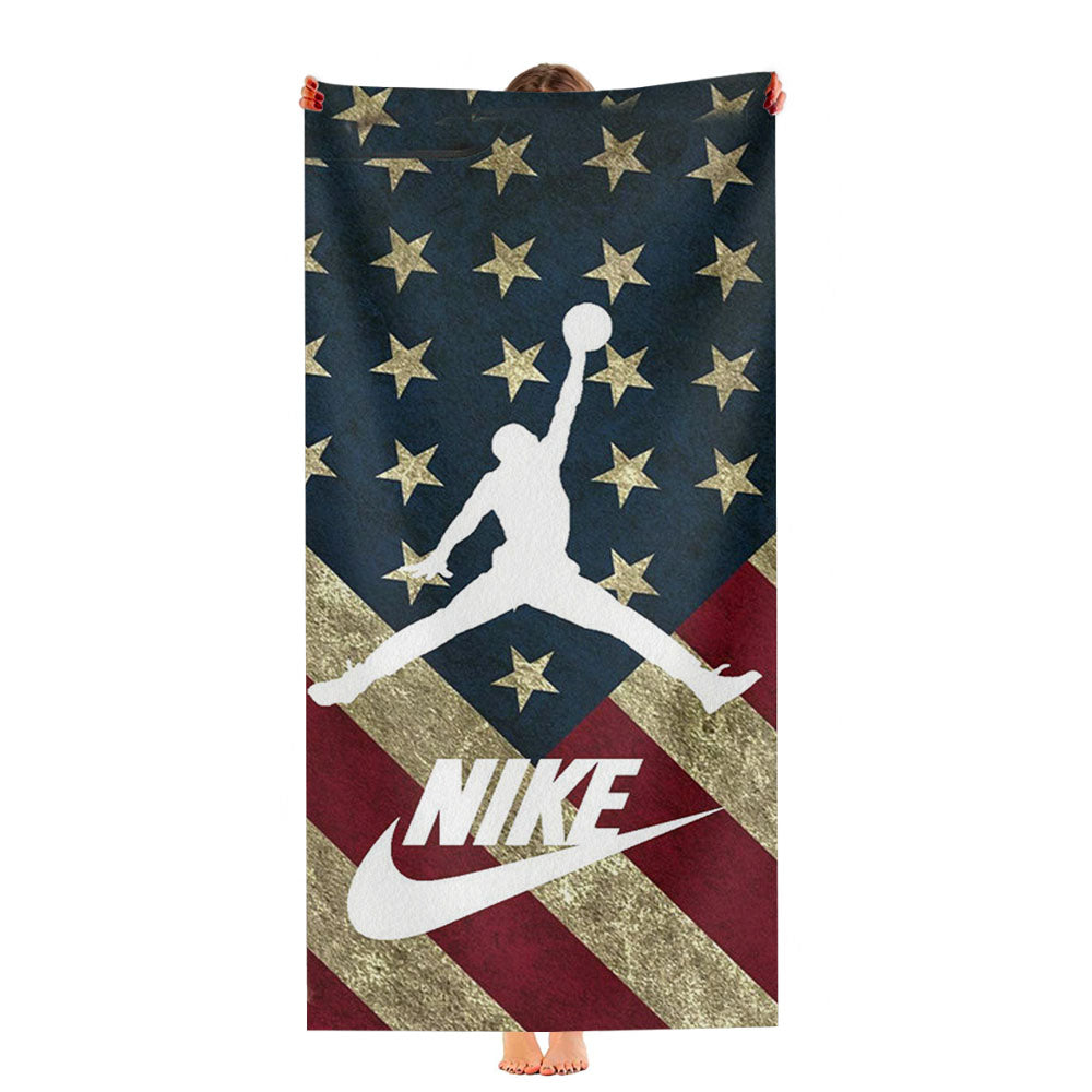 Us Flag Nike Jordan Ultra-Soft Luxury Bathroom Towels