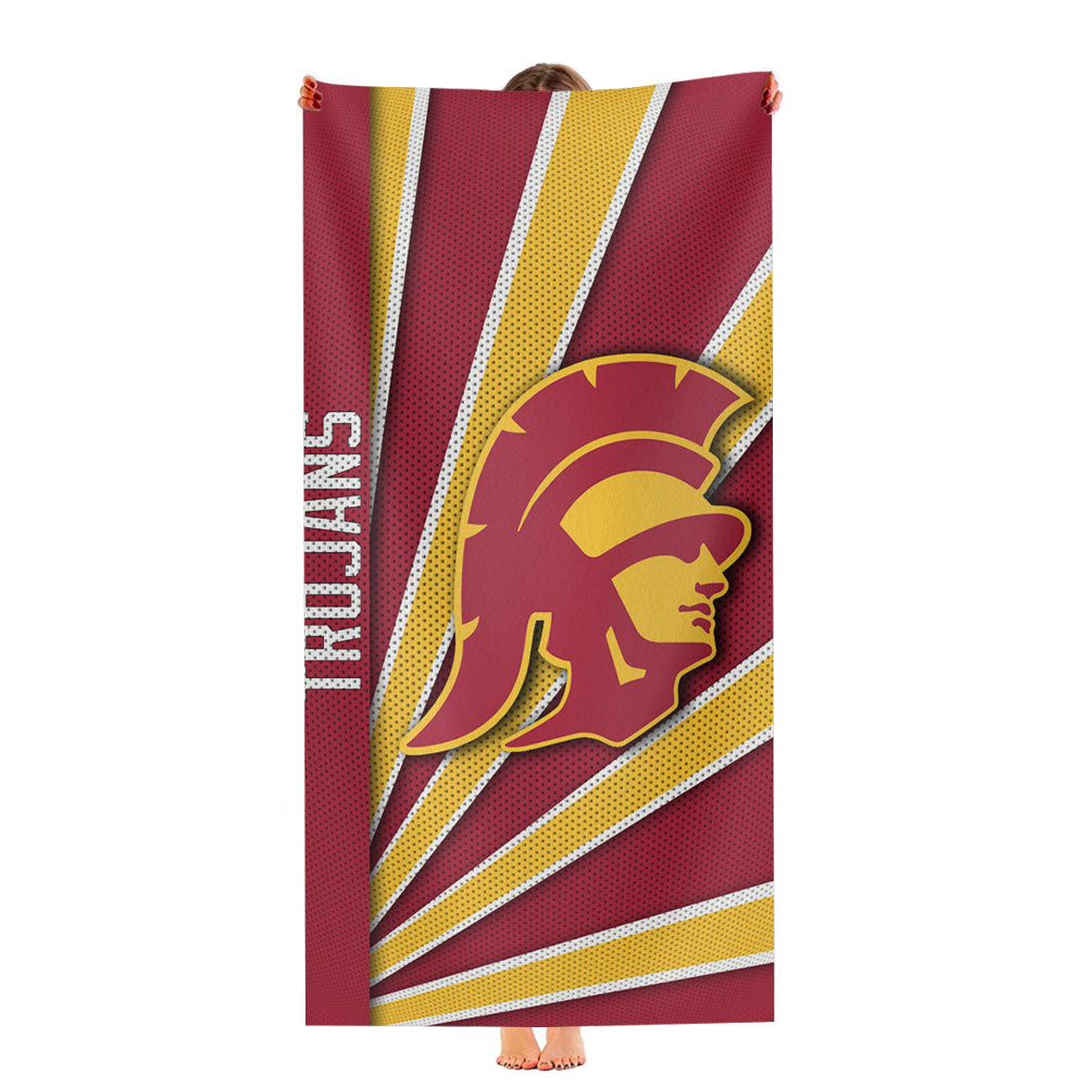 Usc Trojans Stripe Wallpaper Ultra-Soft Luxury Bathroom Towels