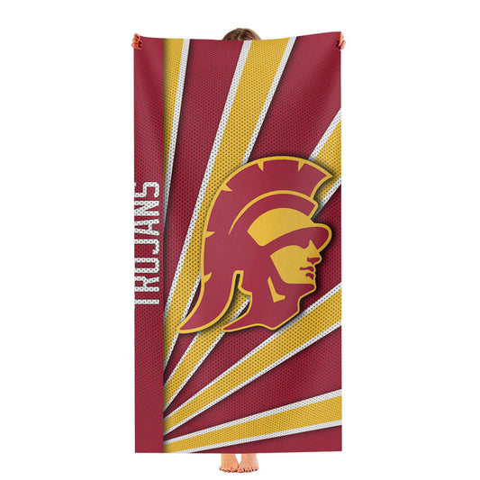 Usc Trojans Stripe Wallpaper Ultra-Soft Luxury Bathroom Towels
