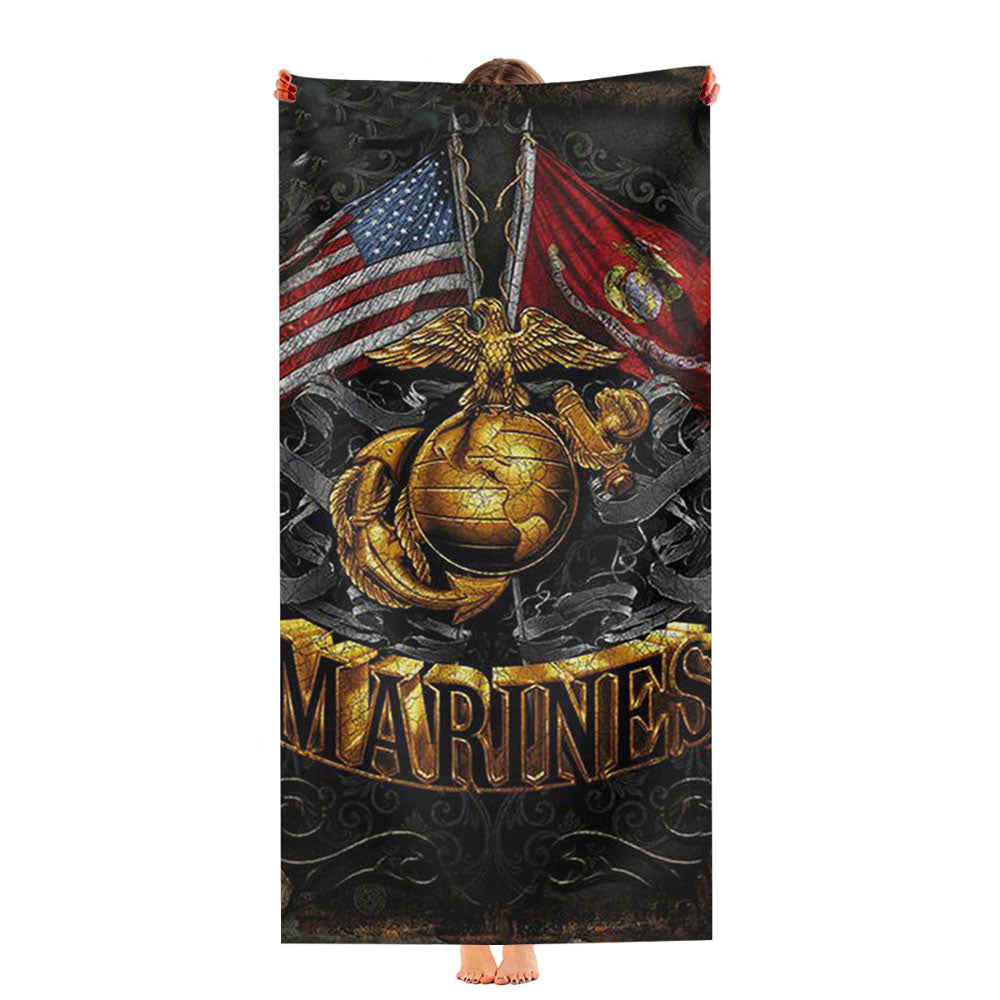 Usmc Marine Logo Ultra-Soft Luxury Bathroom Towels