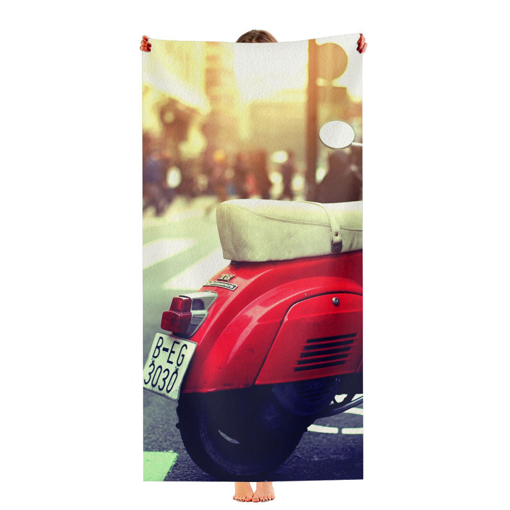 Vespa Scooter 2 Ultra-Soft Luxury Bathroom Towels