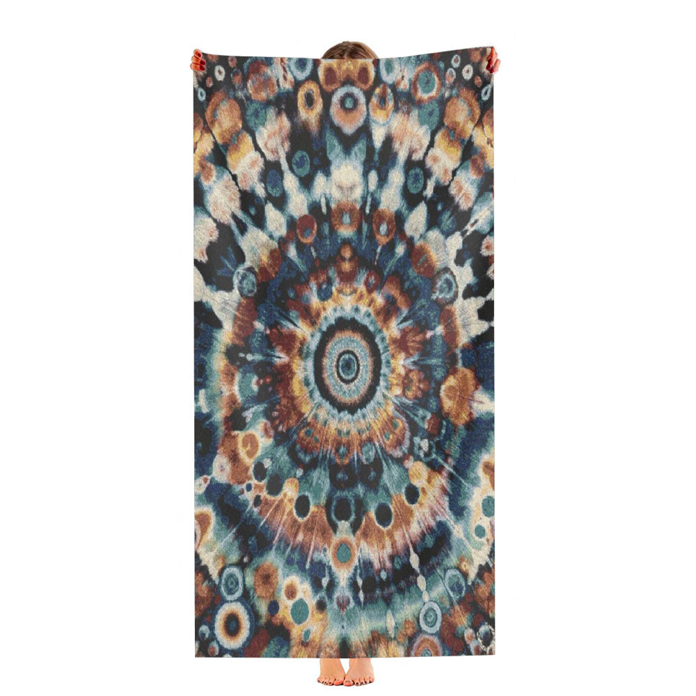 Vibrant Pollack Tie Dye Mandala Ultra-Soft Luxury Bathroom Towels