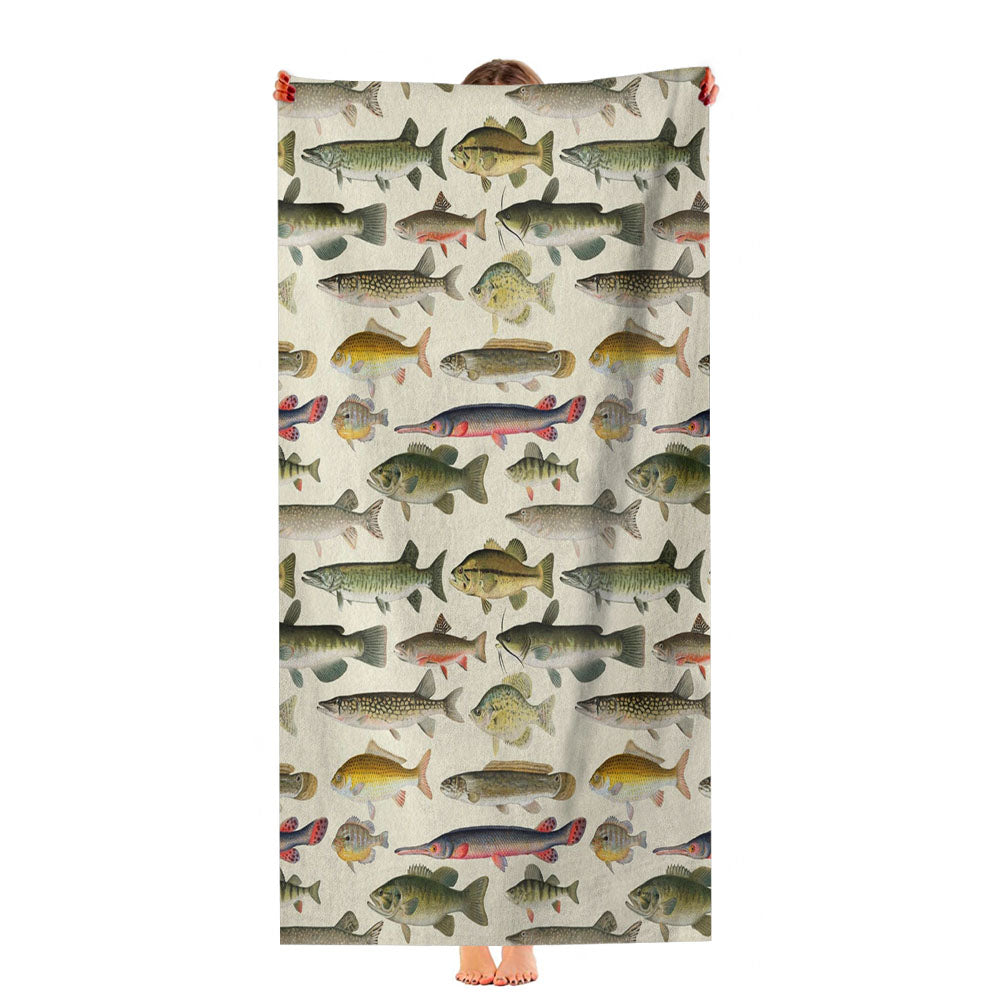 Vintage Freshwater Gamefish Copy Ultra-Soft Luxury Bathroom Towels