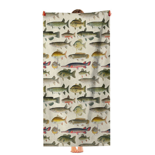 Vintage Freshwater Gamefish Copy Ultra-Soft Luxury Bathroom Towels