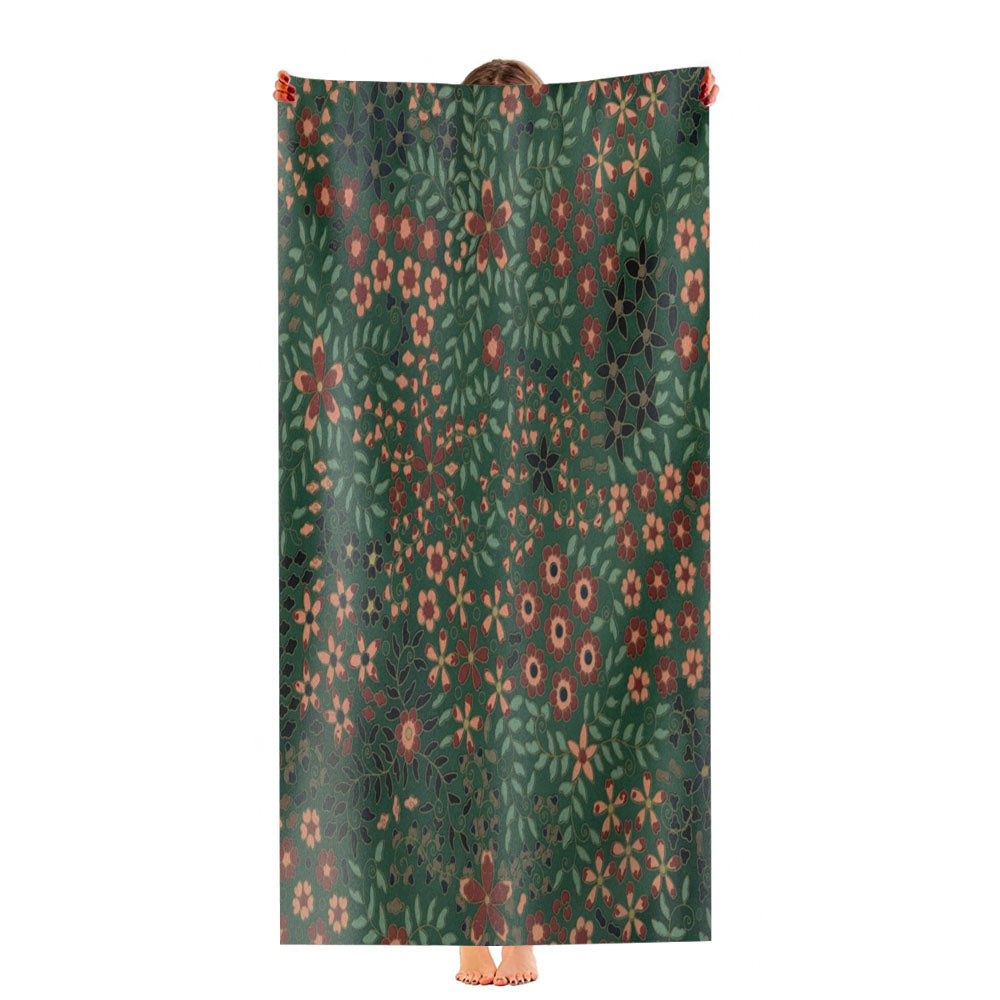 Vintage Japanese Floral Pattern Ultra-Soft Luxury Bathroom Towels