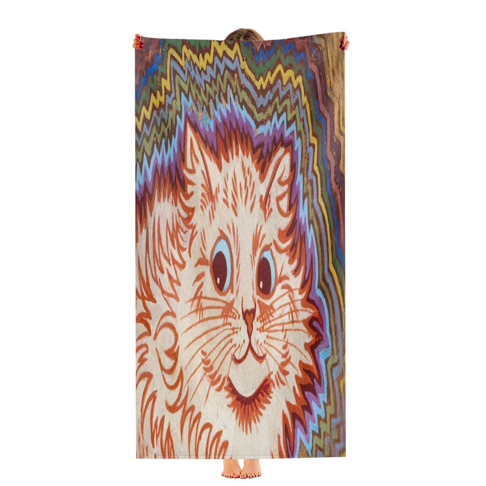 Vintage Louis Wain Cat Ultra-Soft Luxury Bathroom Towels