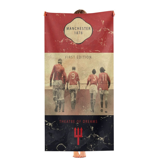 Vintage Manchester Football Book Cover Ultra-Soft Luxury Bathroom Towels