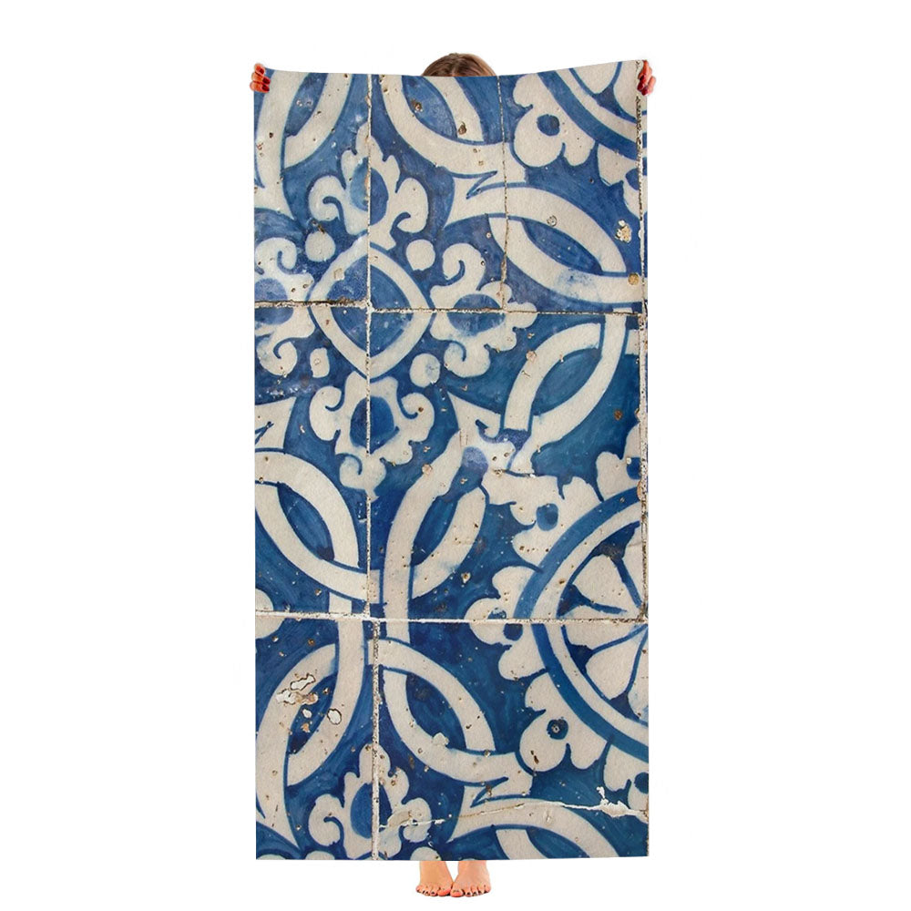 Vintage Portuguese Azulejo Ultra-Soft Luxury Bathroom Towels