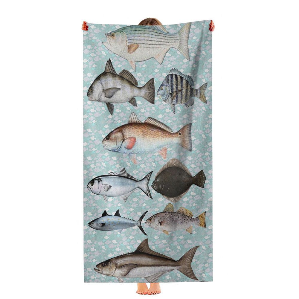 Vintage Saltwater Gamefish Ultra-Soft Luxury Bathroom Towels