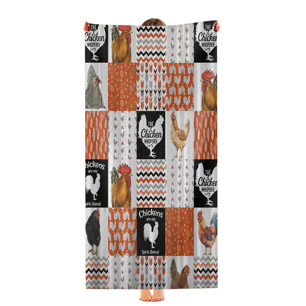 Vintage Style Chicken Ultra-Soft Luxury Bathroom Towels