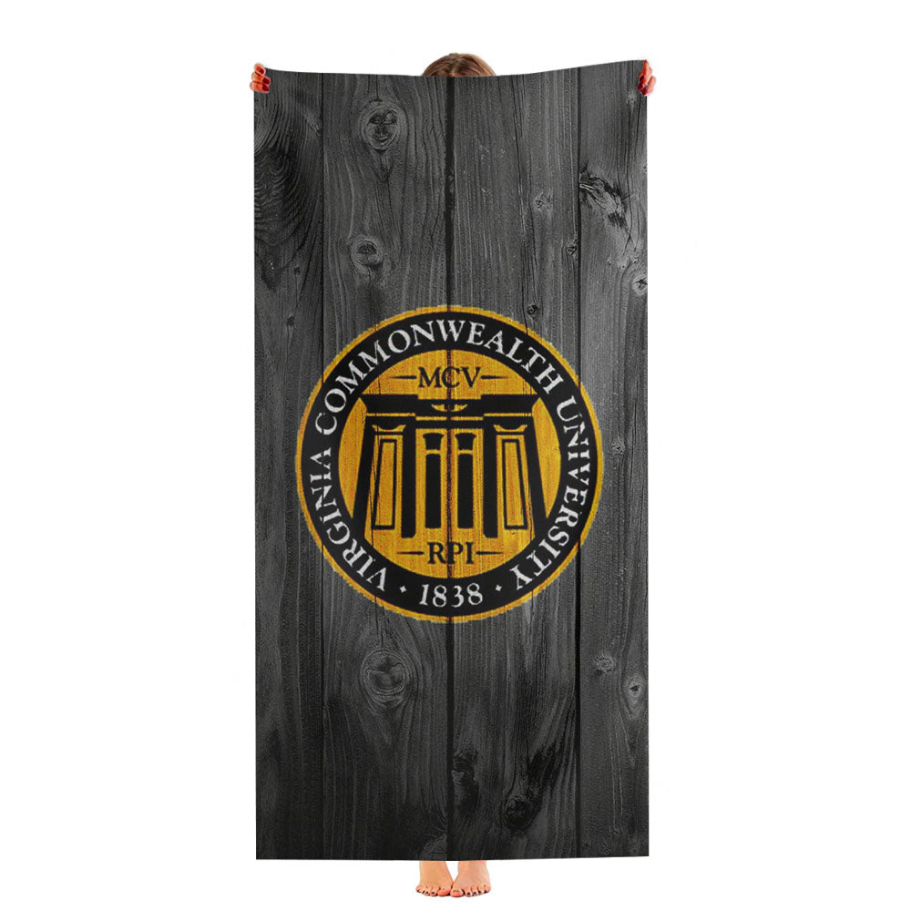 Virginia Commonwealth University 1838 Logo Dark Wood Ultra-Soft Luxury Bathroom Towels