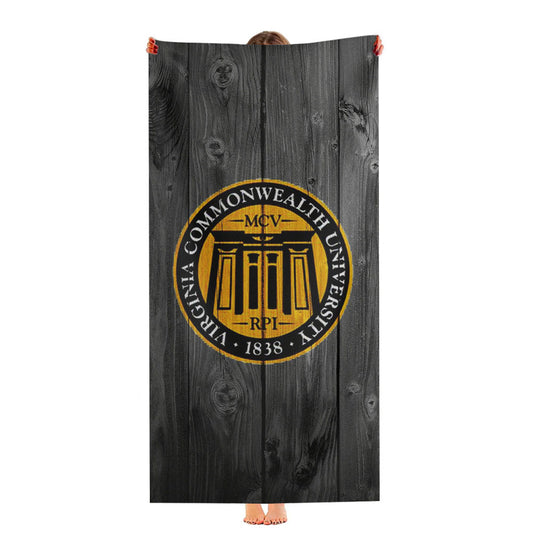 Virginia Commonwealth University 1838 Logo Dark Wood Ultra-Soft Luxury Bathroom Towels