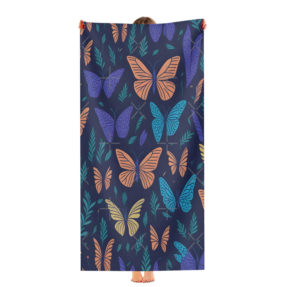 Vivid Color Butterfly Patterns Ultra-Soft Luxury Bathroom Towels
