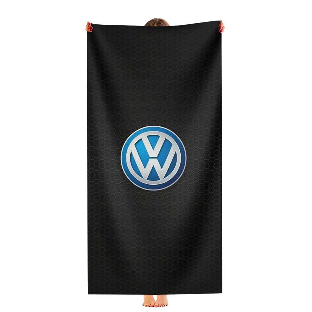 Volkwages Car Carbon Fiber Logo Wallpaper Ultra-Soft Luxury Bathroom Towels