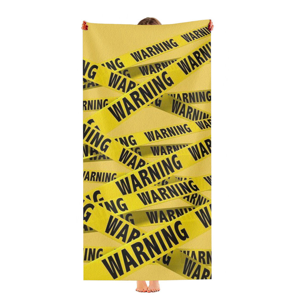 Warning Police Line Pattern Ultra-Soft Luxury Bathroom Towels