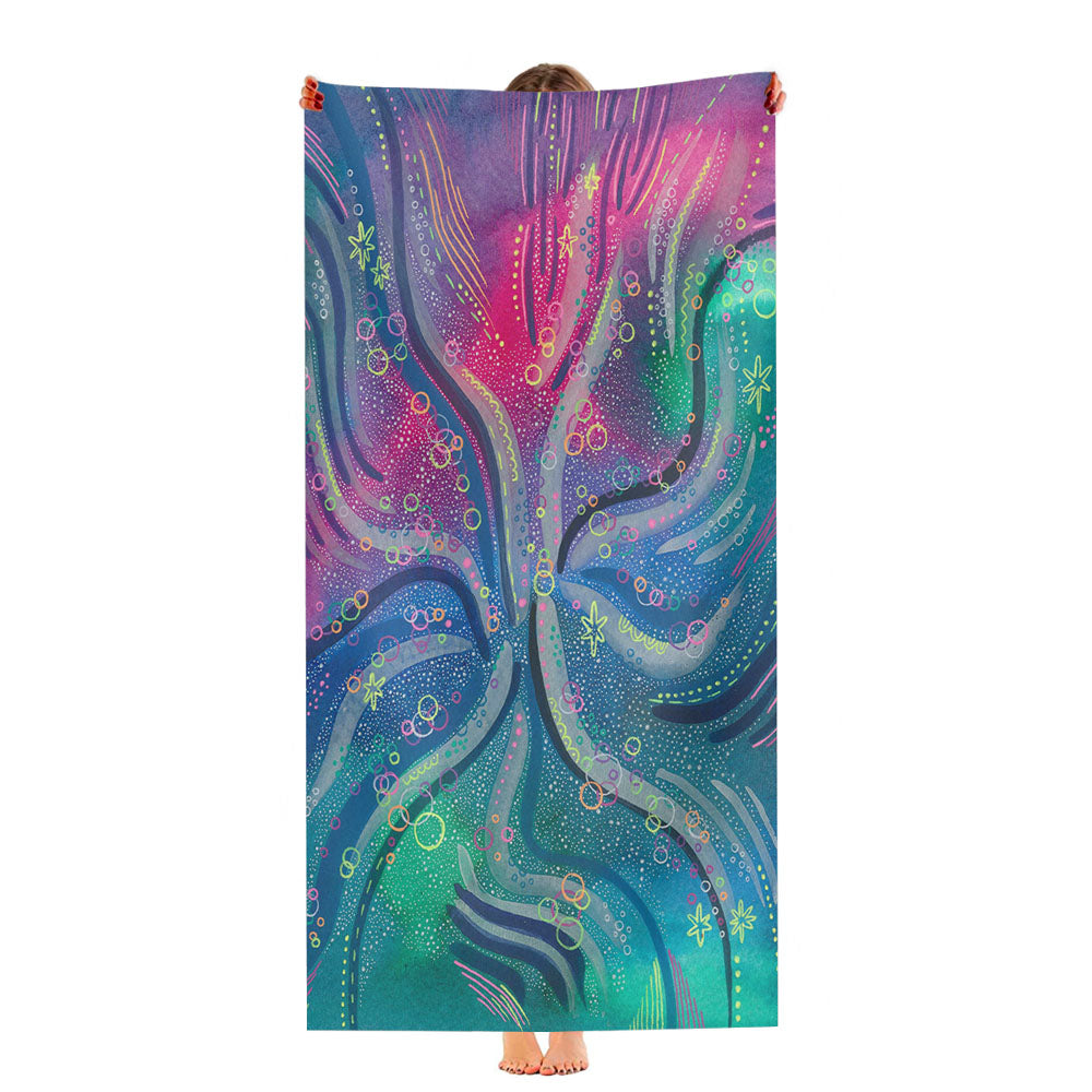 Watercolor Pattern August Ultra-Soft Luxury Bathroom Towels