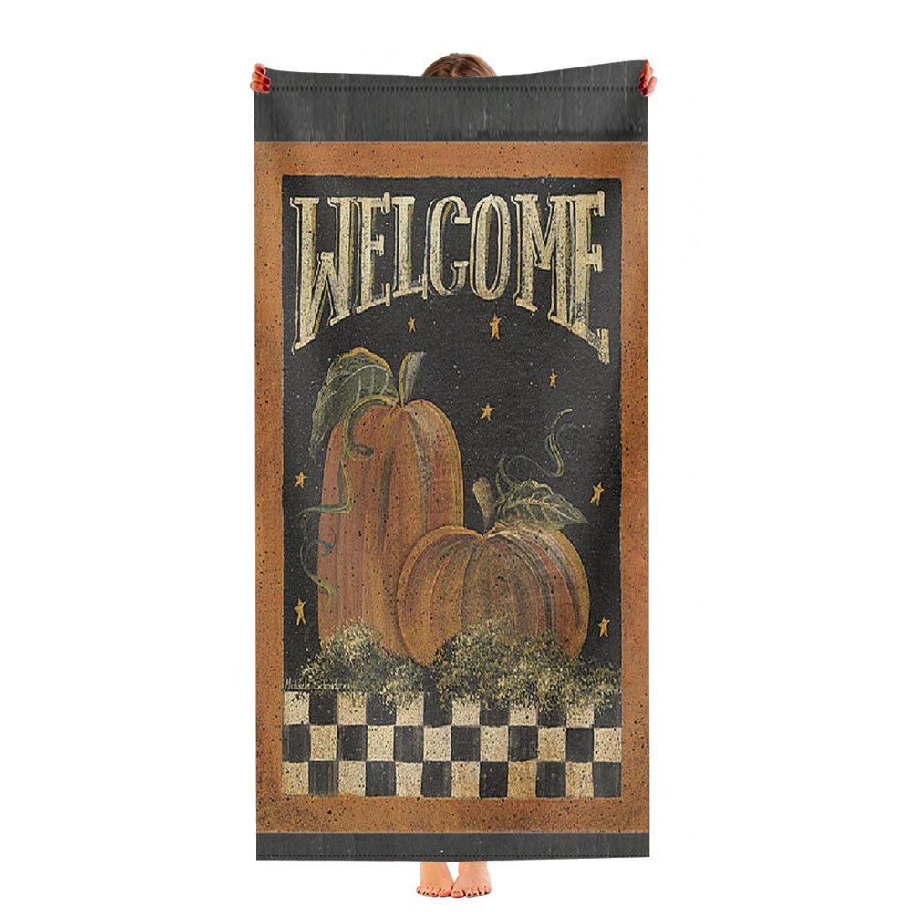 Welcome Pumpkins Primitive Ultra-Soft Luxury Bathroom Towels