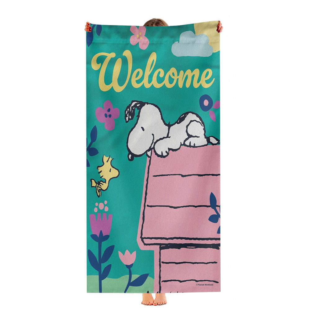 Welcome Spring Snoopy Ultra-Soft Luxury Bathroom Towels