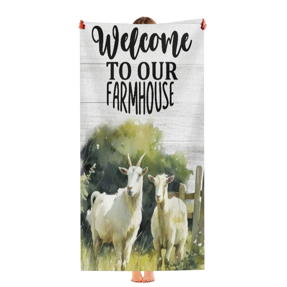Welcome To Our Farm Goats Ultra-Soft Luxury Bathroom Towels